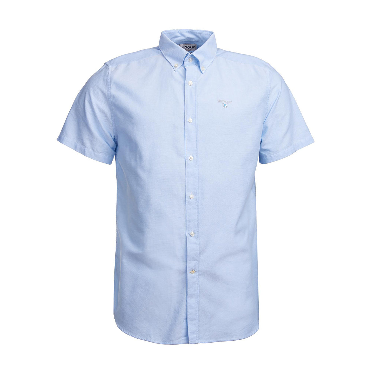 Barbour Oxford Tailored Fit SS Shirt in Sky Blue Nigel Clare