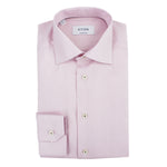 Eton - Contemporary Fit Textured Shirt in Pink & Red - Nigel Clare