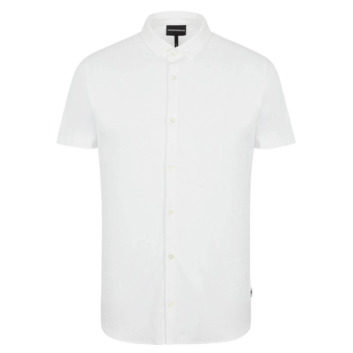 Emporio Armani Short Sleeve Jersey Cotton Shirt in White Nigel