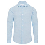 Orlebar Brown - Giles Linen Tailored Fit Shirt in Pale Blue - Nigel Clare