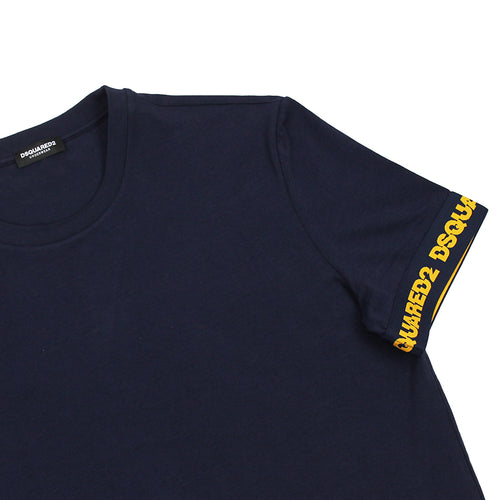 DSQUARED2 - Tape Sleeve Logo T-Shirt in Navy - Nigel Clare