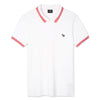 PS Paul Smith - Reg Fit Tipped Zebra Polo Shirt in White - Nigel Clare