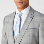 Remus - Lucian 3 Piece Check Suit in Grey/Blue - Nigel Clare
