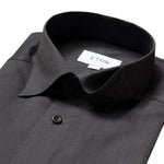 Eton - Slim Fit Shirt in Dark Brown/Black - Nigel Clare