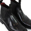 Loake - Hoskins Brogue Chelsea Boots in Black Leather - Nigel Clare