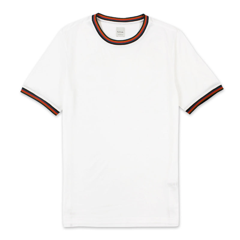 Paul Smith - 'Artist Stripe' T-Shirt in White - Nigel Clare