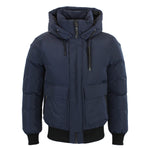 Mackage - Nathan Down Bomber Jacket with Removable Hood in Navy - Nigel Clare