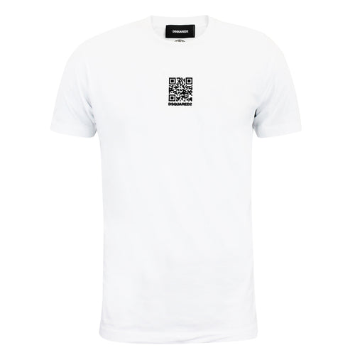 DSQUARED2 - QR Code Logo T-Shirt in White - Nigel Clare