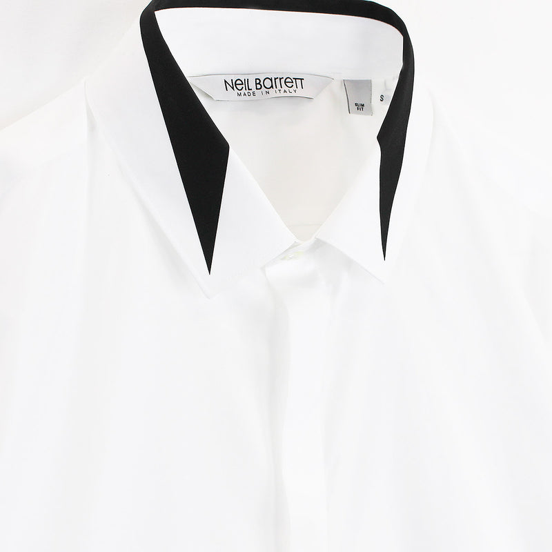 Neil Barrett - Point Collar Shirt in White - Nigel Clare