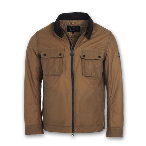 Barbour Intl - Accelerator Baffins Wax Jacket in Sand - Nigel Clare