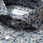 Eton - Slim Fit Stained Floral Print Shirt in Blue - Nigel Clare