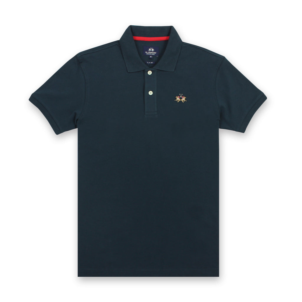 La Martina - Slim Fit SS Polo Shirt in Navy - Nigel Clare