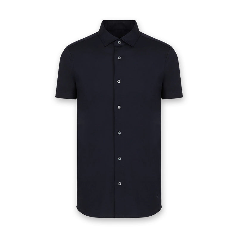 Emporio Armani - SS Jersey Blend Shirt in Navy - Nigel Clare