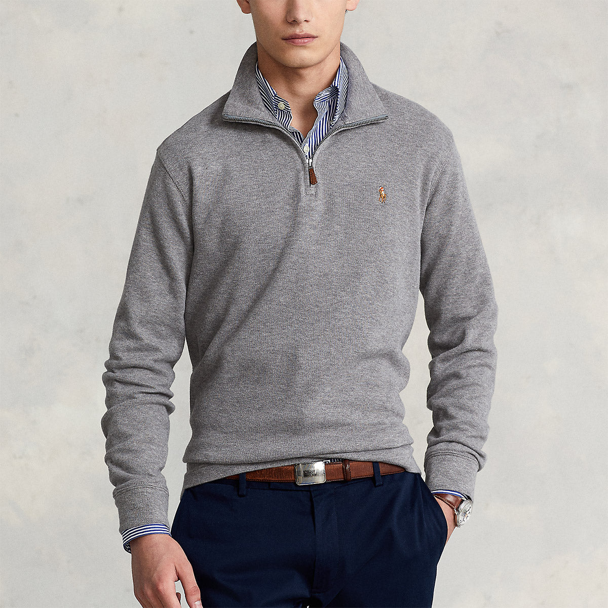 Grey ralph lauren zip jumper Clearance
