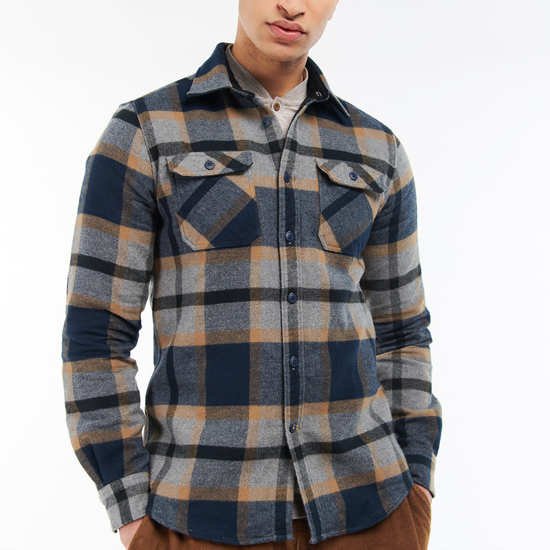 Barbour - Rhodell Tailored Fit Shirt in Grey Marl - Nigel Clare