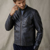 Belstaff - V Racer 2.0 Leather Jacket in Bright Navy - Nigel Clare