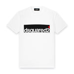 DSQUARED2 - D2 Tag Print T-Shirt in White - Nigel Clare