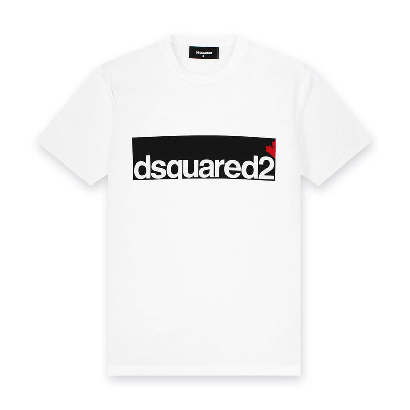 DSQUARED2 - D2 Tag Print T-Shirt in White - Nigel Clare