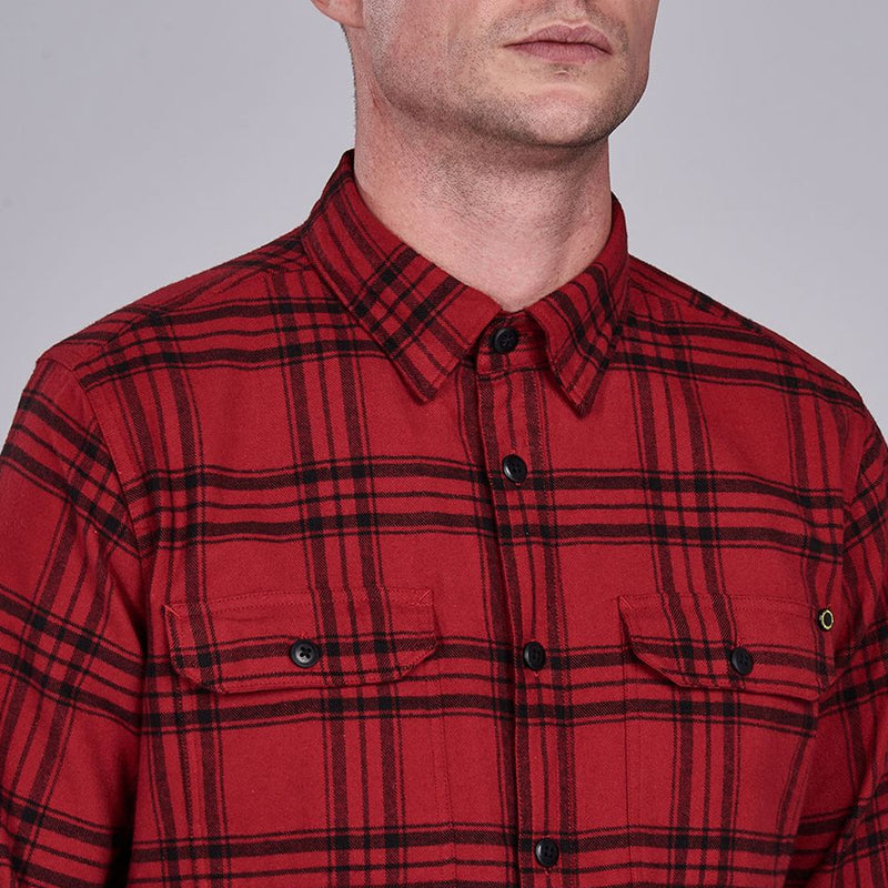 Barbour International - Bold Line Check Shirt in Crimson - Nigel Clare