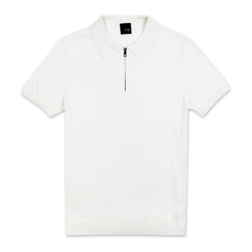 Pal Zileri - Knitted Silk/Cotton Polo Shirt in Natural - Nigel Clare