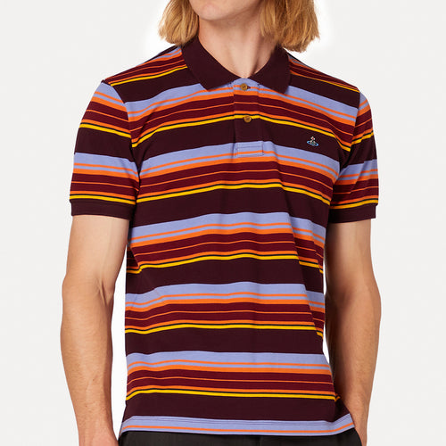 Vivienne Westwood - Striped Polo in Winetasting Orange - Nigel Clare