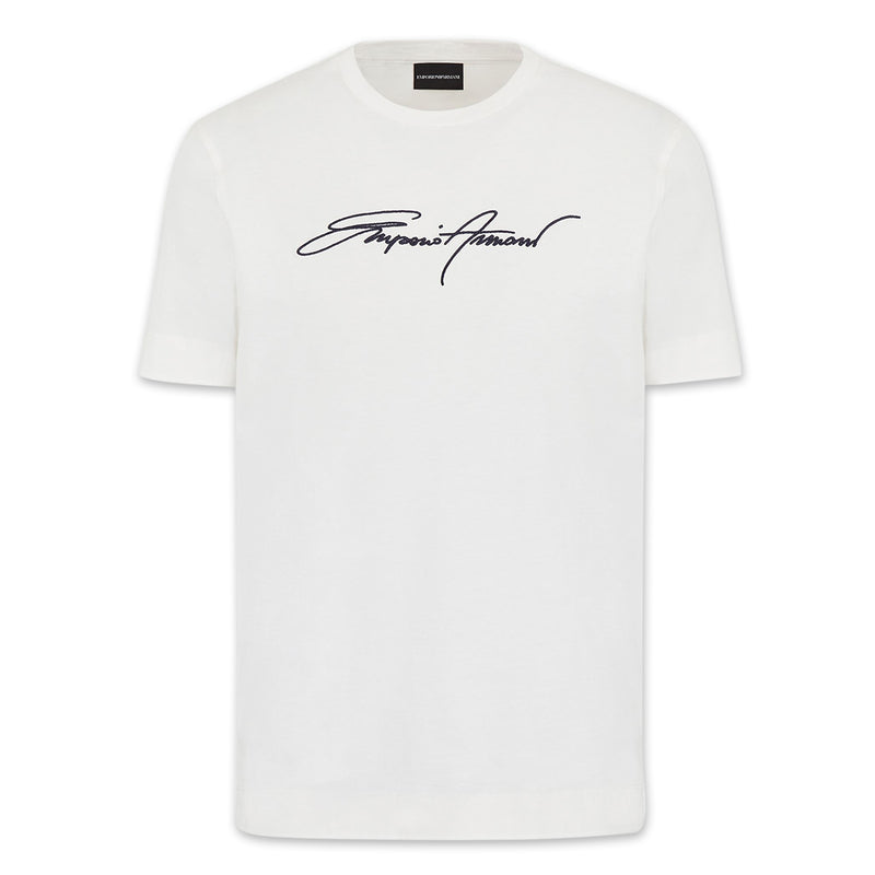 Emporio Armani - Signature Logo T-Shirt in Off White - Nigel Clare