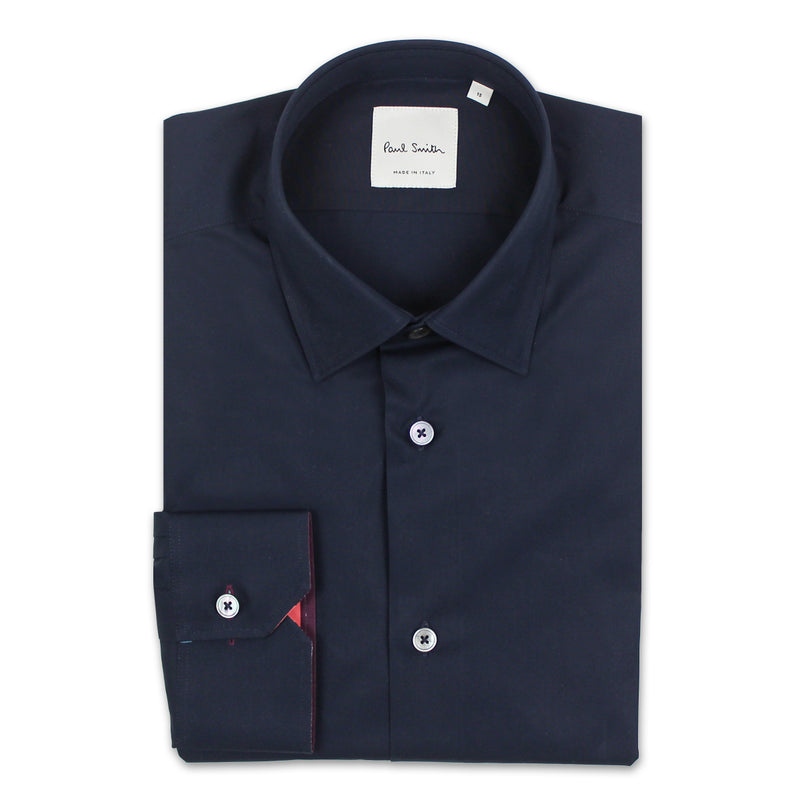 Paul Smith - Tailored Fit 'Artist Stripe' Cuff Shirt in Navy - Nigel Clare