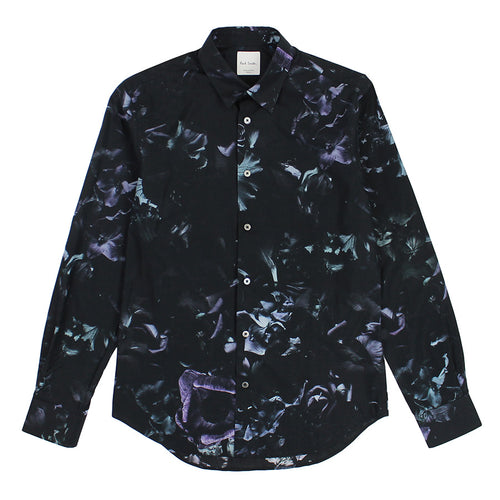 Paul Smith - Slim Fit Floral Patterned Shirt in Black - Nigel Clare