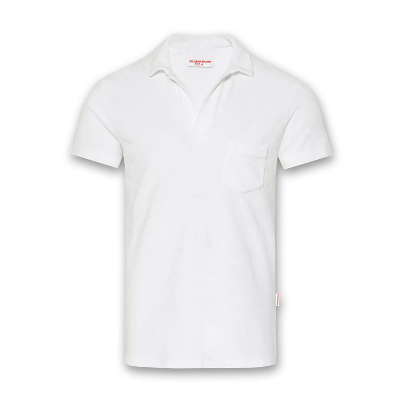 Orlebar Brown - Terry Towelling Polo in White - Nigel Clare
