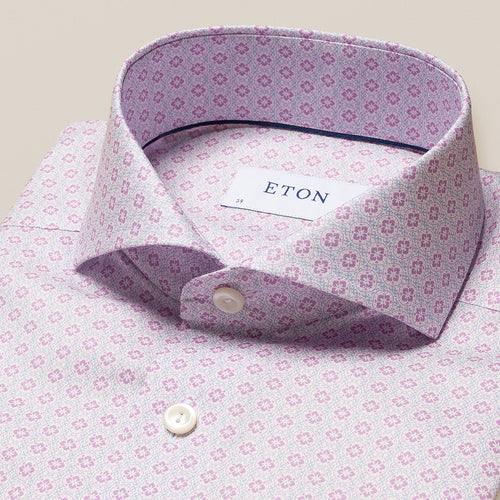 Eton - Slim Fit Patterned Shirt in Lilac - Nigel Clare