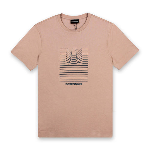 Emporio Armani - Embroidered Line Eagle T-Shirt in Pink - Nigel Clare