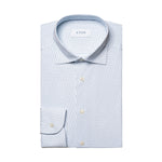 Eton - Slim Fit Patterned Shirt in White/Blue - Nigel Clare
