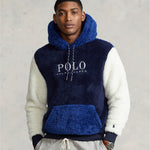 Polo Ralph Lauren - Sherpa Fleece Hoodie in Navy/Blue/Cream - Nigel Clare