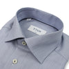 Eton - Slim Fit Textured Patterned Shirt in Blue - Nigel Clare