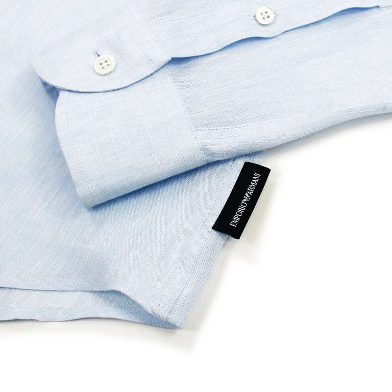 Emporio Armani - Linen Shirt in Sky Blue - Nigel Clare