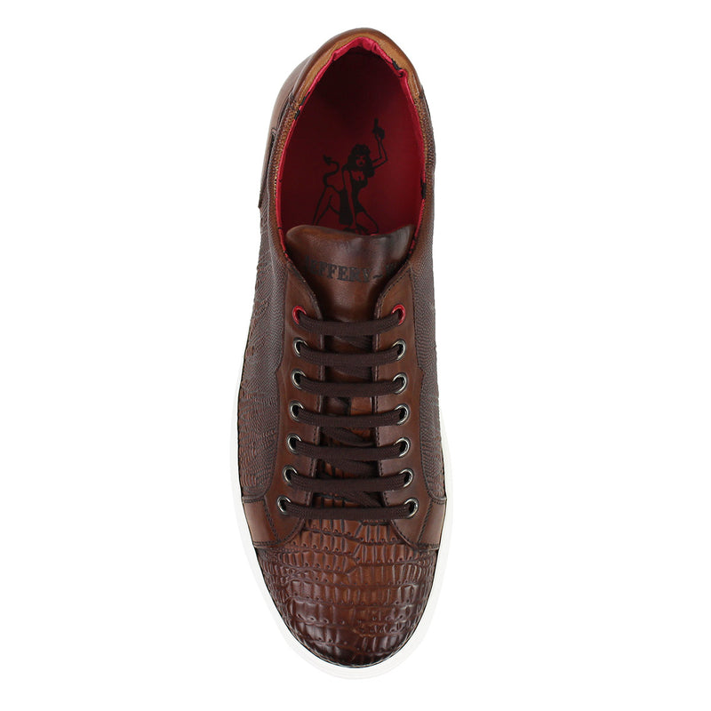 Jeffery West - Apolo Grain Leather Trainers in Brown - Nigel Clare