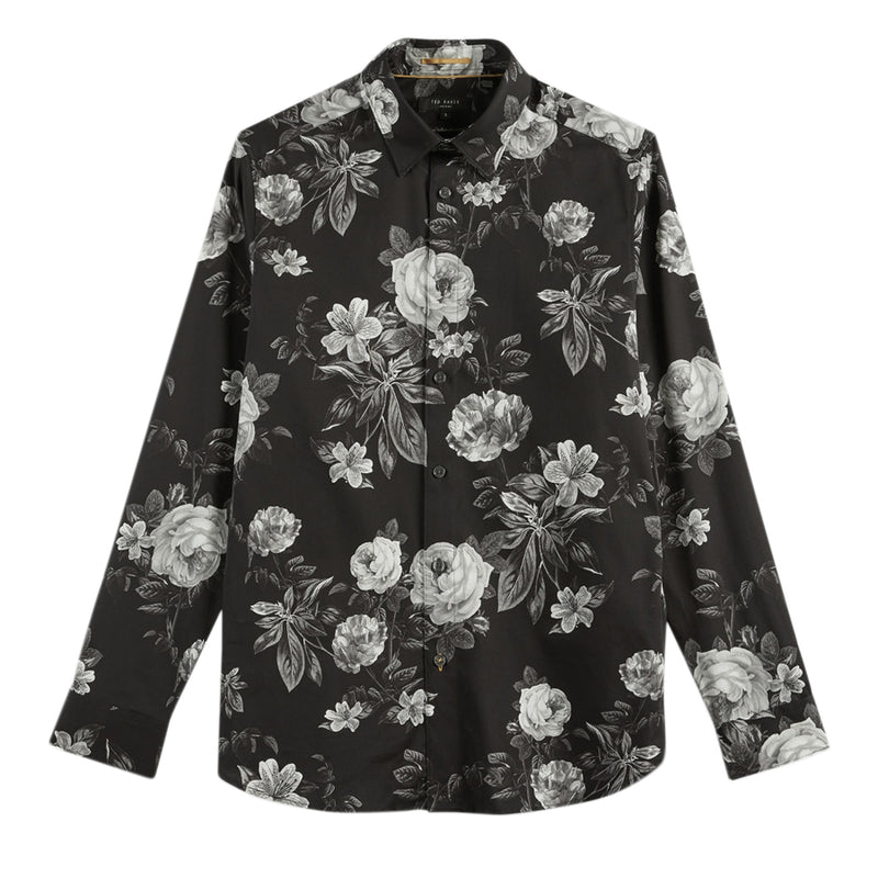 Ted Baker - ECLAIR Floral Print Shirt in Black - Nigel Clare