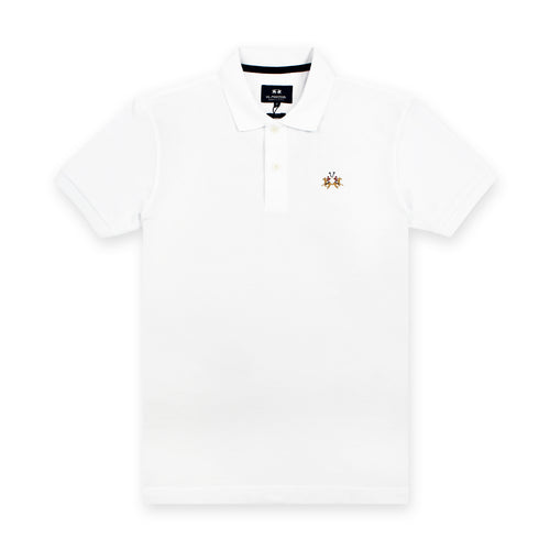 La Martina - Slim Fit SS Polo Shirt in White - Nigel Clare