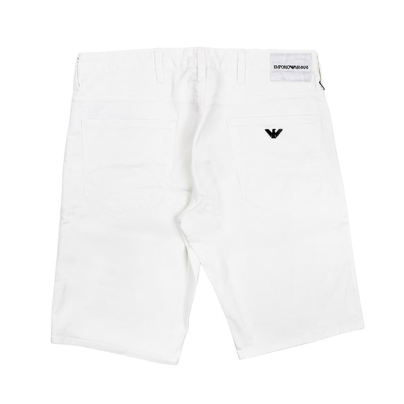 Emporio Armani - Cotton Twill Chino Shorts in White - Nigel Clare