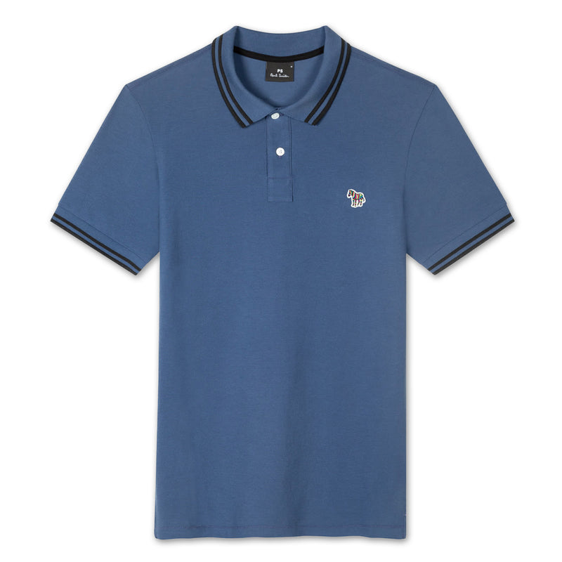 PS Paul Smith - Reg Fit Tipped Zebra Polo Shirt in Cobalt Blue - Nigel Clare