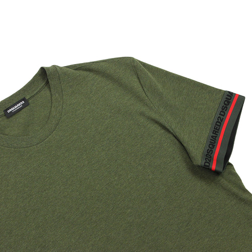 DSQUARED2 - Tape Sleeve Logo T-Shirt in Green - Nigel Clare