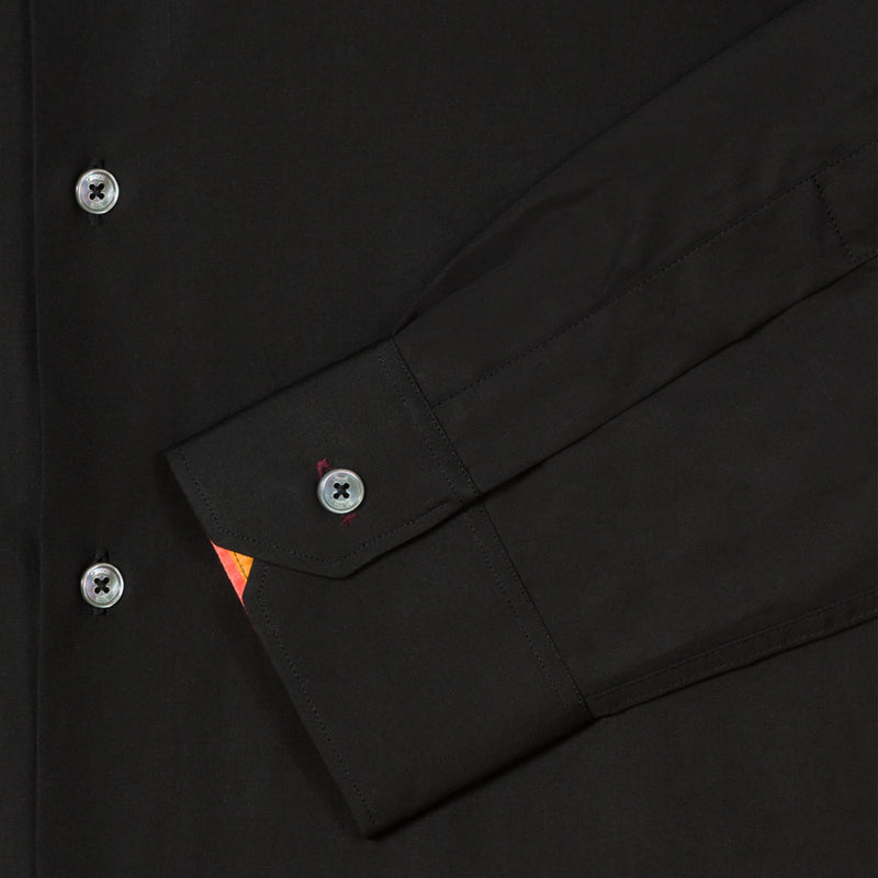 Paul Smith - Tailored Fit 'Artist Stripe' Cuff Shirt in Black - Nigel Clare