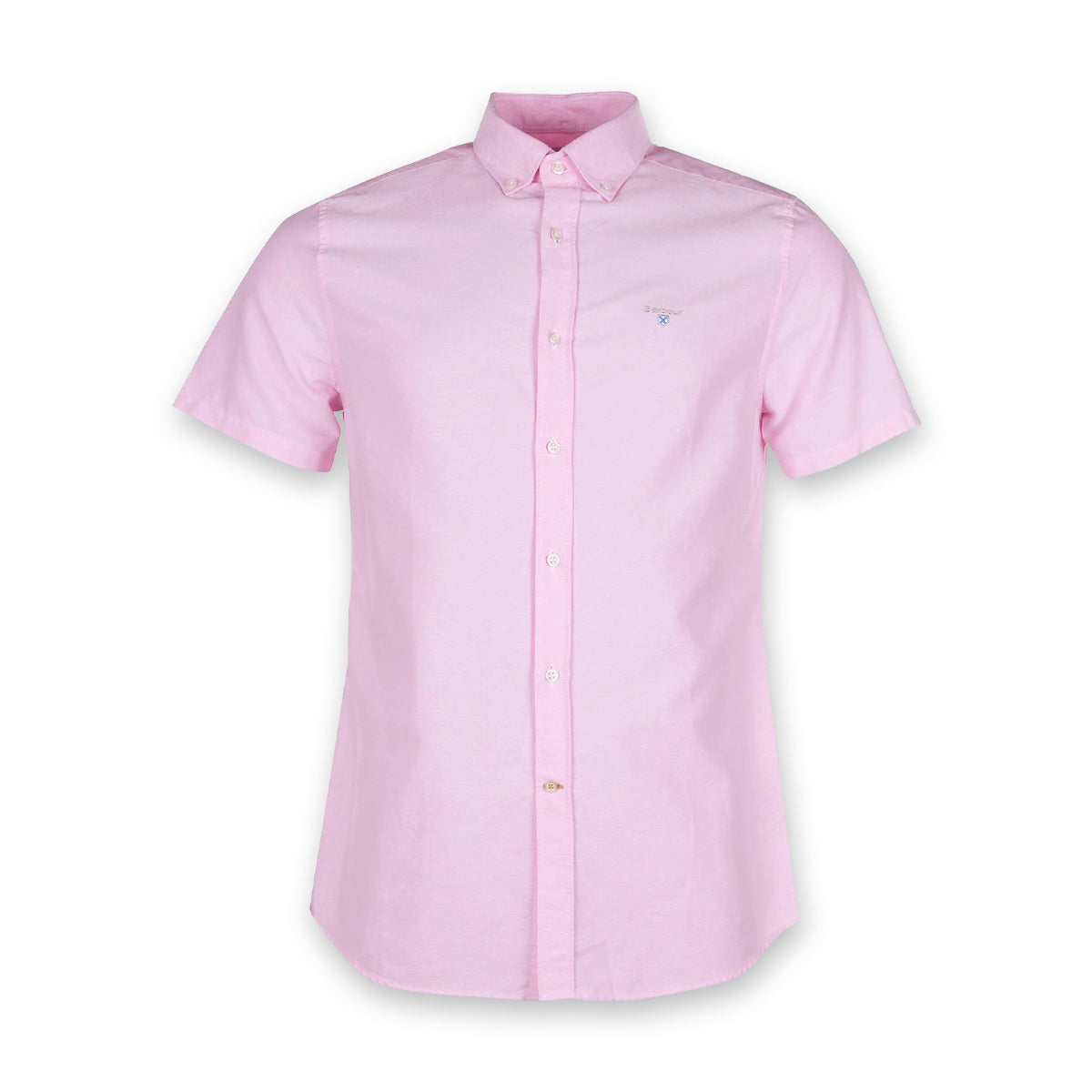 Barbour Oxford Tailored Fit SS Shirt in Pink Nigel Clare