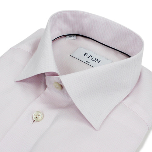 Eton - Slim Fit Patterned Shirt in Pink & Red - Nigel Clare