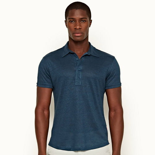 Orlebar Brown - Sebastian Linen Tailored Shirt in Blue Slate - Nigel Clare