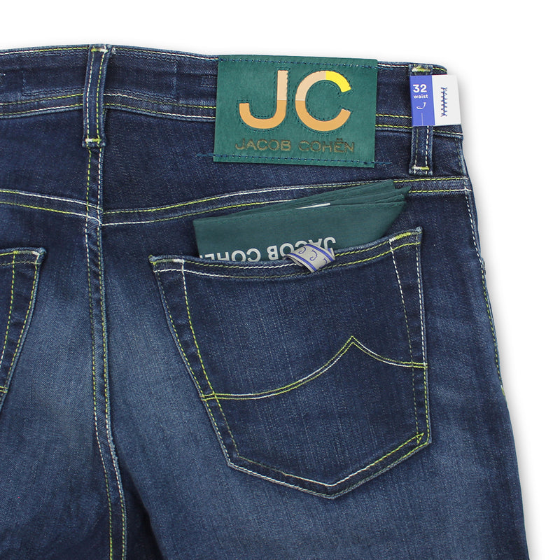 Jacob Cohen - Nick Slim Fit Green JC Badge Jeans - Nigel Clare