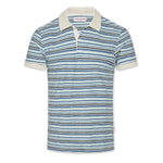 Orlebar Brown - Jarrett Montauk Stripe Mineral/Navy Polo Shirt - Nigel Clare