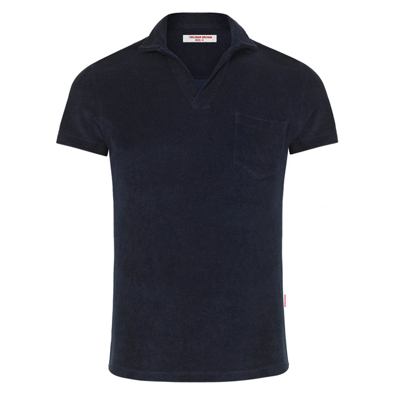 Orlebar Brown - Terry Towelling Resort Polo Shirt in Navy - Nigel Clare