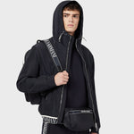 Emporio Armani - Blouson Hooded Jacket with Logo tape in Navy - Nigel Clare