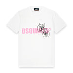 DSQUARED2 - Doodle Face Logo T-Shirt in White - Nigel Clare